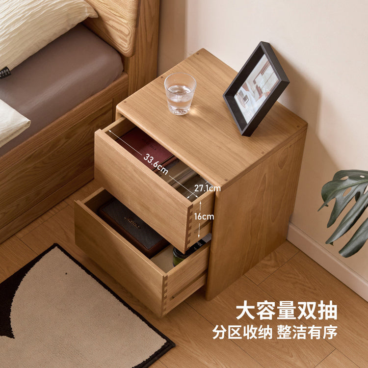 实木床头柜现代简约储物柜卧室床边柜子原木风收纳柜
