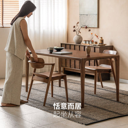 实木餐椅餐厅黑胡桃木扶手椅原木休闲椅简约吃饭椅子
