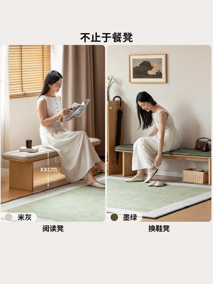 实木软包长凳现代简约餐厅白蜡木长条凳床尾凳换鞋凳