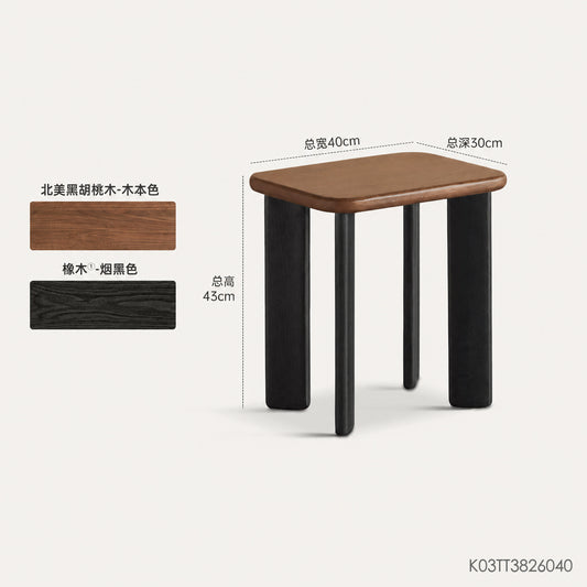 实木方凳餐厅化妆凳餐凳板凳黑胡桃木换鞋凳边几凳子
