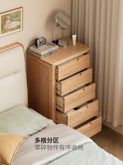 实木家具五斗柜橡木边柜收纳柜北欧组合柜斗橱简约储物柜