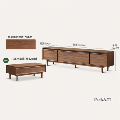 实木茶几客厅现代简约黑胡桃木茶桌小户型方形茶台