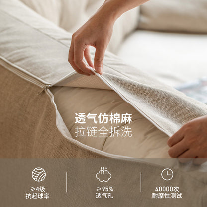 全实木现代简约小户型落地储物客厅橡木直排沙发
