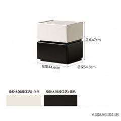 实木床头柜现代简约黑色卧室收纳柜白色储物柜