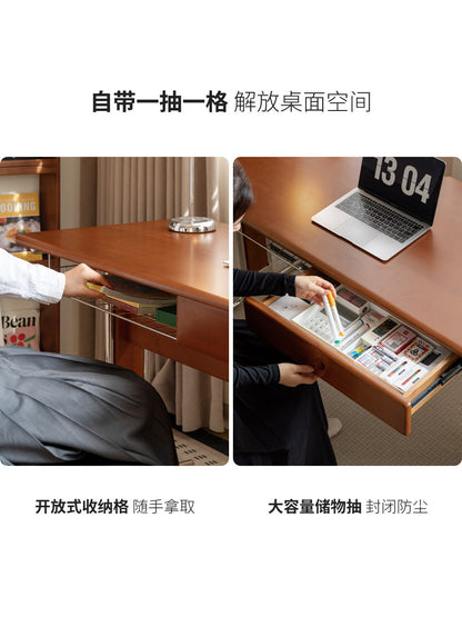 实木书桌书房包豪斯办公桌小户型化妆桌带抽电脑桌