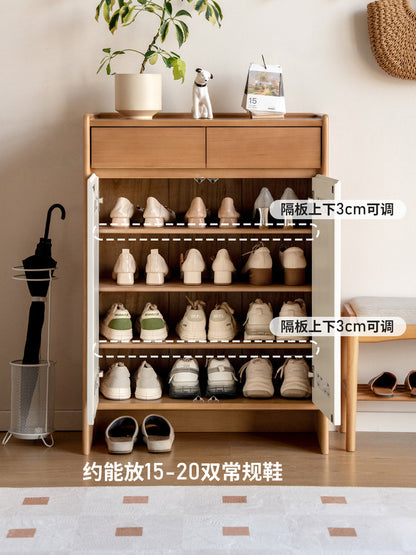 实木鞋柜门口置物柜收纳柜客厅小户型白色入户玄关柜