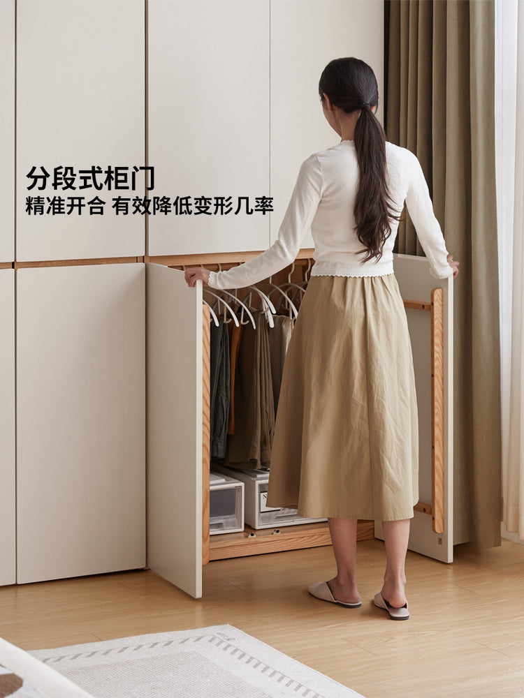 实木衣柜现代简约储物柜卧室橡木收纳柜对开门置物柜