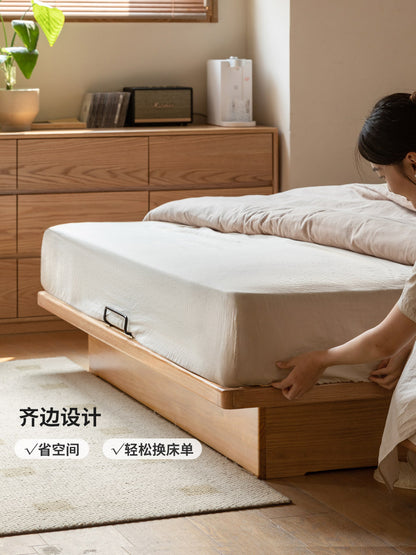 实木床无床头榻榻米床储物床悬浮床小户型落地收纳双人床