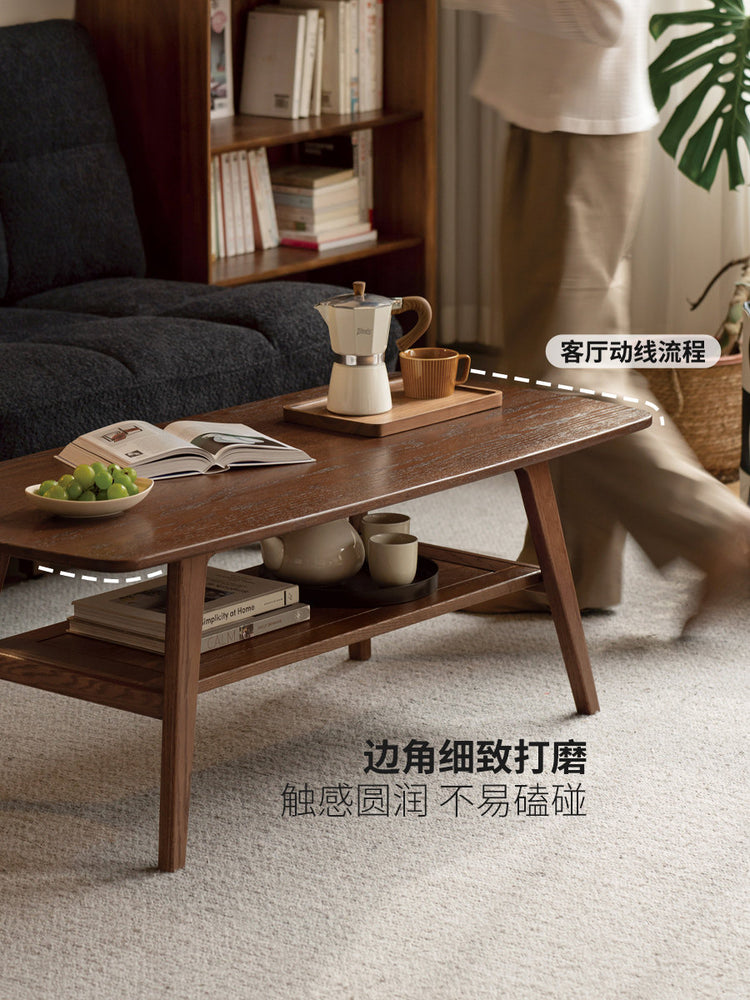 实木茶几北欧橡木咖啡桌简约茶桌小户型客厅原木家具