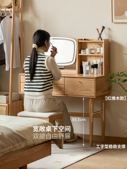 实木化妆桌卧室多功能原木风梳妆台现代简约化妆台