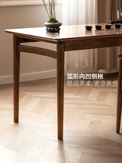 实木茶桌现代简约白蜡木茶台餐桌两用客厅茶桌椅组合