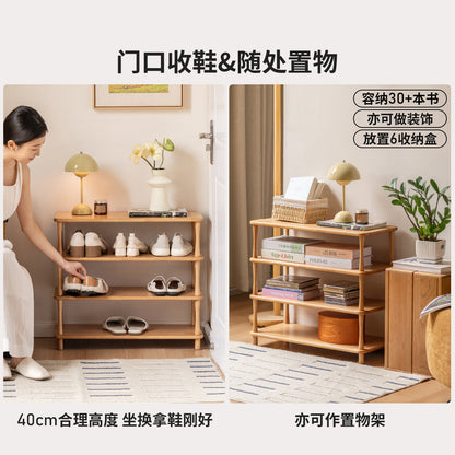 实木鞋架客厅现代简约收纳储物架小户型入户多层鞋柜