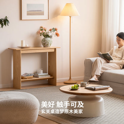 实木桌客厅现代简约长条桌小户型橡木过道玄关台