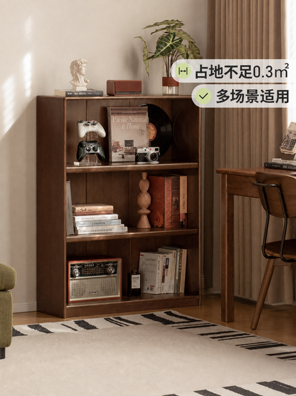 实木现代简约书房收纳柜胡桃色置物柜落地书柜