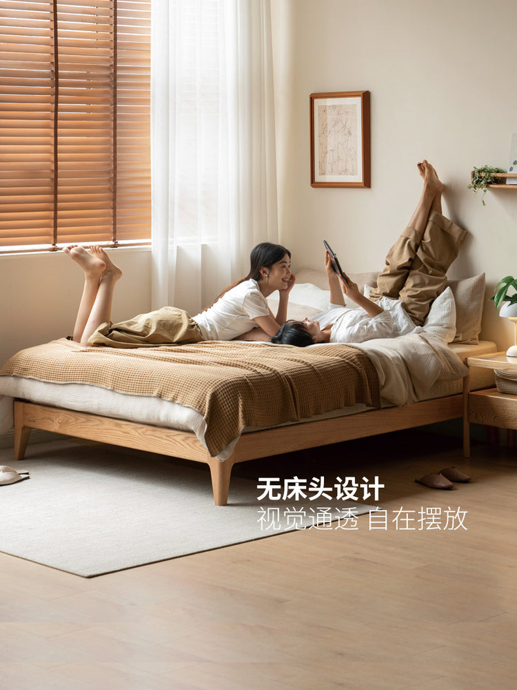 全实木床现代简约原木色榻榻米床架小户型家具卧室双人床