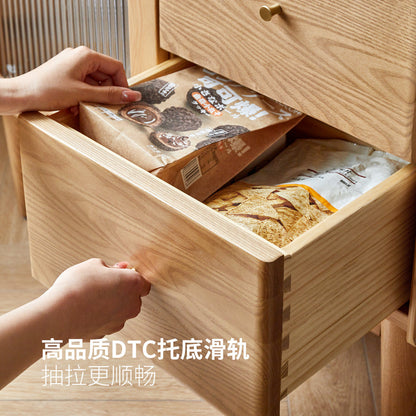 实木边柜北欧客厅白蜡木置物储物柜现代简约靠墙收纳立柜