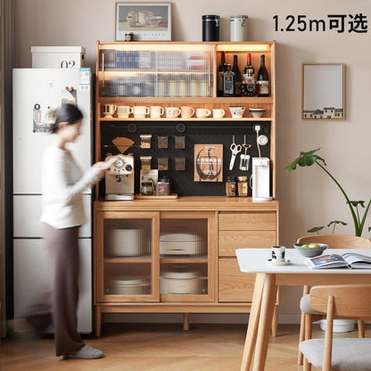 实木餐边柜餐厅现代简约置物柜橡木收纳柜小户型橱柜