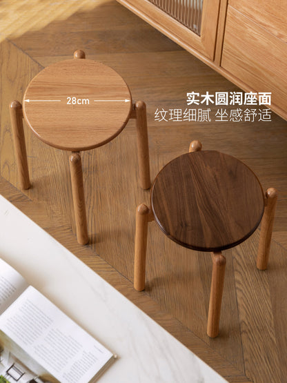 实木圆凳化妆凳餐凳叠放凳客厅小凳子矮凳木板凳叠凳