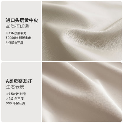 实木床现代简约真皮床卧室橡木齐边软靠床储物箱体床