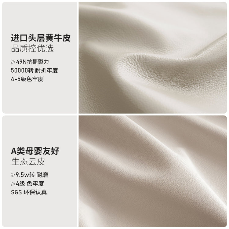 实木床现代简约真皮床卧室橡木齐边软靠床储物箱体床
