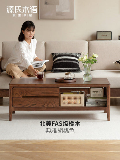实木茶几北欧咖啡桌现代简约茶台小户型客厅橡木方形茶桌