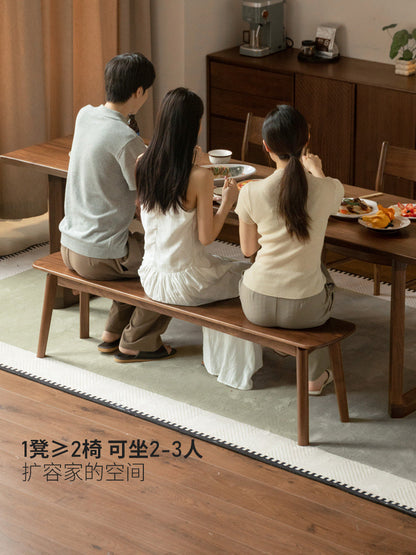 实木长凳餐厅现代简约长条凳黑胡桃木换鞋凳卧室床尾凳