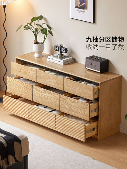 实木斗柜现代简约储物柜卧室床尾抽屉柜白蜡木边柜