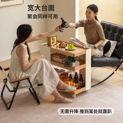 实木边几客厅原木奶油风移动角几橡木小户型小推车