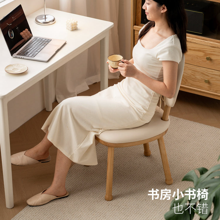 实木化妆凳现代简约软包凳女生卧室凳子白蜡木梳妆凳