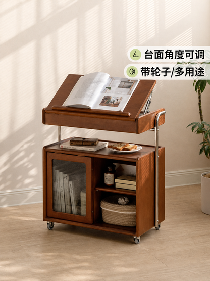 实木边柜现代简约客厅置物柜复古移动边几中古床头柜