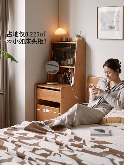 实木化妆桌卧室复古樱桃木化妆台多功能小户型梳妆台