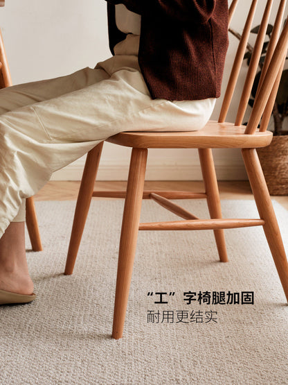 实木餐椅现代简约靠背椅樱桃木温莎椅北欧书桌椅子