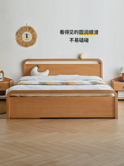 全实木儿童床现代简约青少年单人床小户型高箱气压储物床