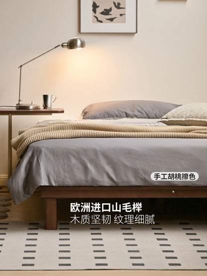 实木床日式胡桃色榻榻米简约小户型双人床卧室家具