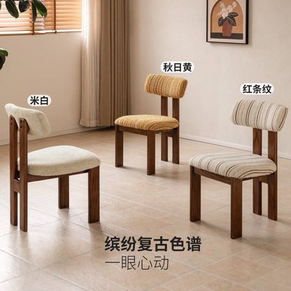 实木餐椅复古餐厅休闲椅黑胡桃木靠背椅餐桌椅椅子