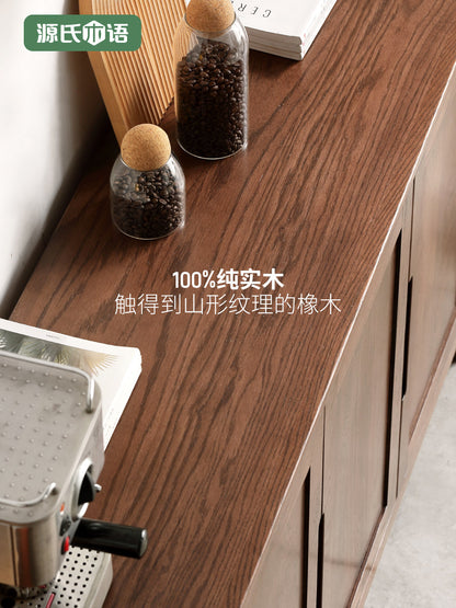 实木北欧餐边柜橡木碗柜现代简约餐厅储物柜茶水柜