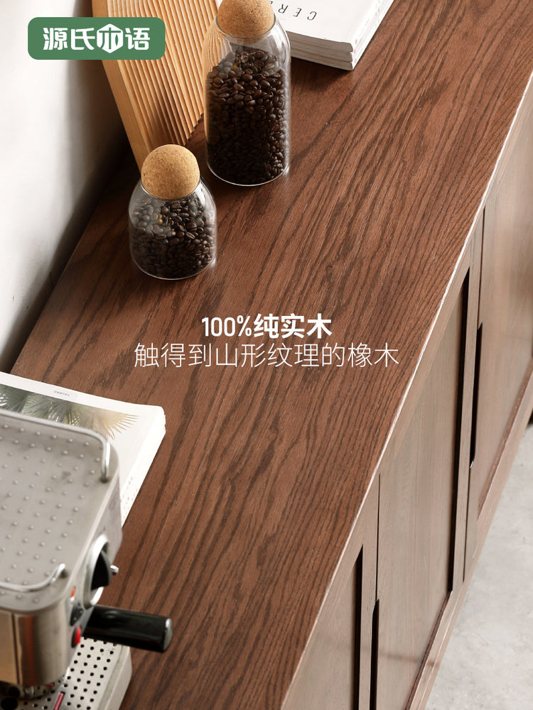 实木北欧餐边柜橡木碗柜现代简约餐厅储物柜茶水柜
