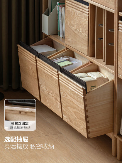 实木组合书架书房现代简约格子柜隔断柜满墙收纳柜