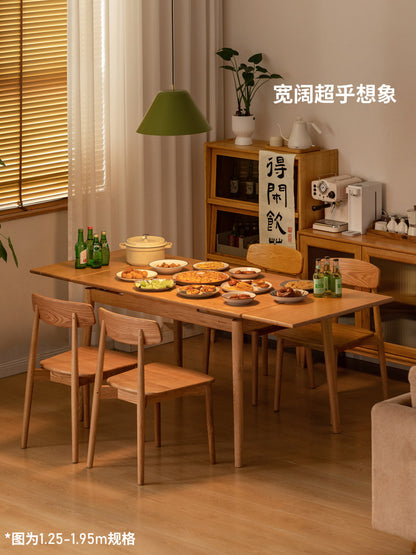 实木餐桌椅小户型伸缩饭桌现代简约原木折叠吃饭桌子