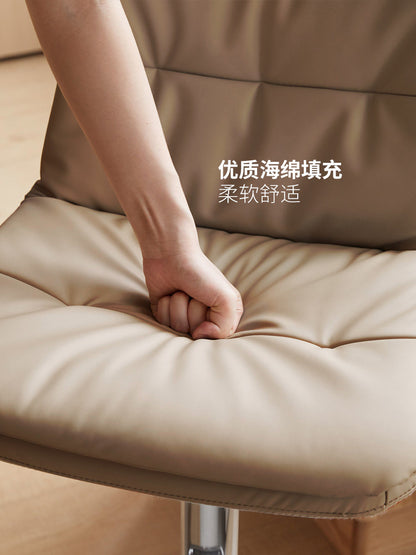 吧台椅餐厅现代简约旋转升降椅有机皮奶油风高脚椅