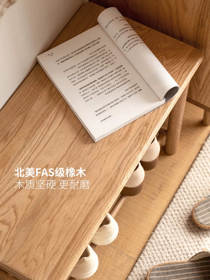 全实木穿鞋凳北欧橡木鞋架门口试鞋凳现代简约换鞋凳