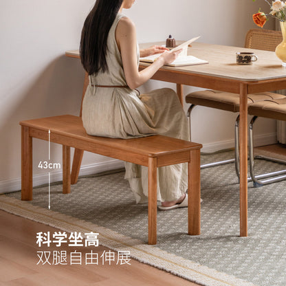 实木长条凳餐厅樱桃木餐凳卧室床尾凳现代简约休闲凳