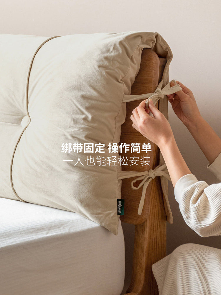 床头软靠现代简约卧室护腰靠枕大靠背可拆洗绑带软包靠垫