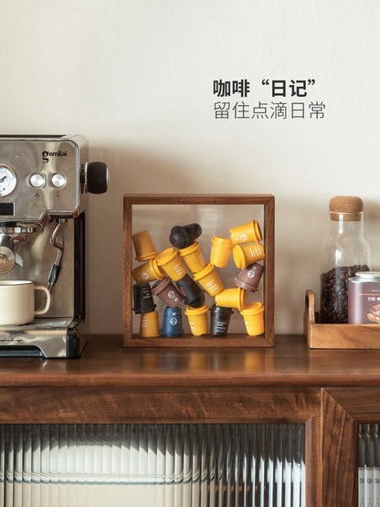 实木干花相框北欧创意原木摆台简约时尚展示框中空照片框