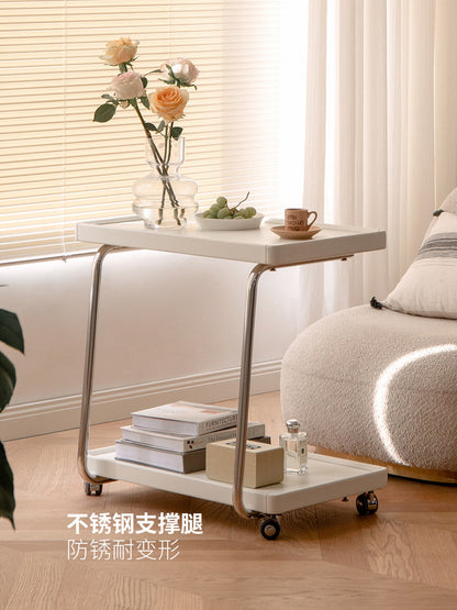 实木边几C型现代简约客厅白色可移动小茶几沙发边桌