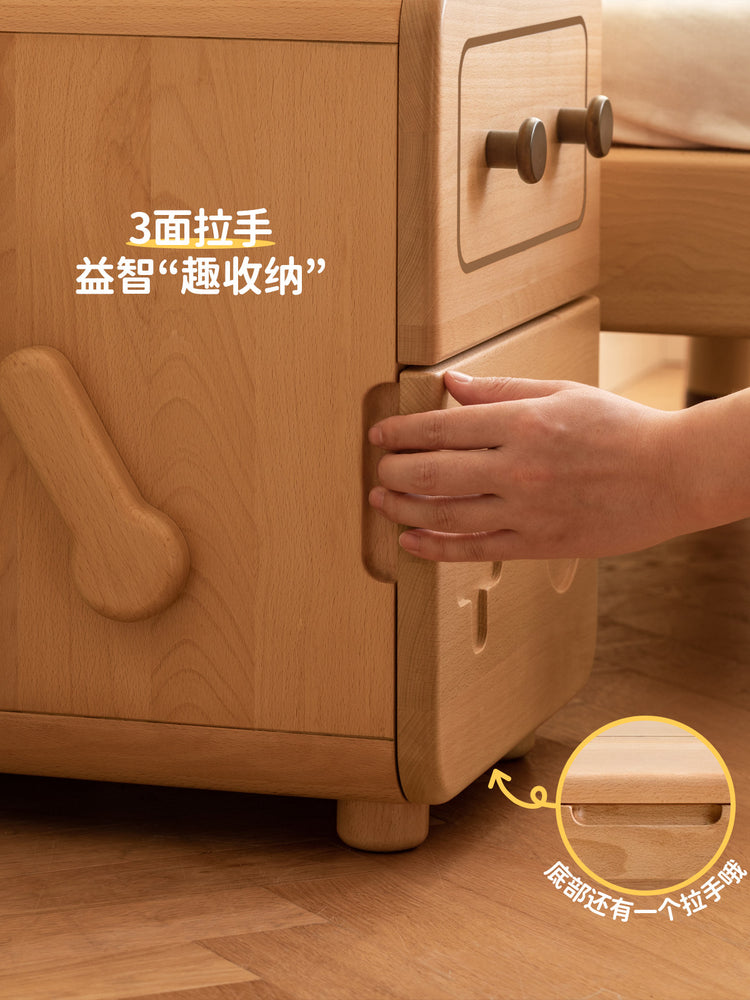 实木儿童卡通床头柜机器人柜子卧室置物柜床边储物柜