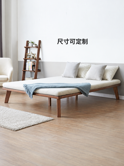 实木床现代简约橡木1.2米无床头榻榻米床北欧主卧双人床