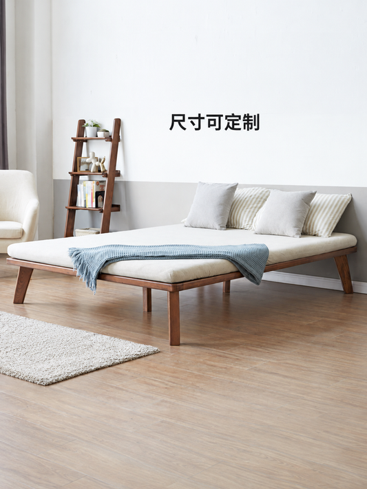 实木床现代简约橡木1.2米无床头榻榻米床北欧主卧双人床