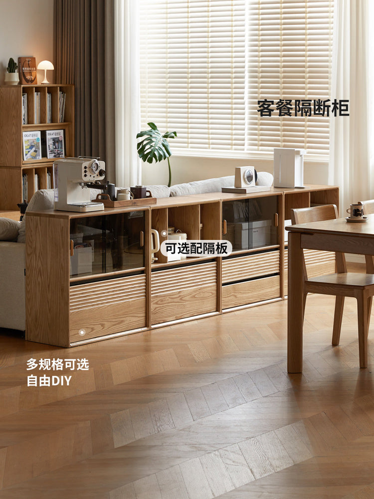 实木书柜书房简约现代收纳柜白蜡木展示柜组合柜子
