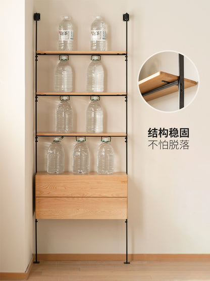实木壁挂书架工业风书房多层置物架手办展示架收纳架